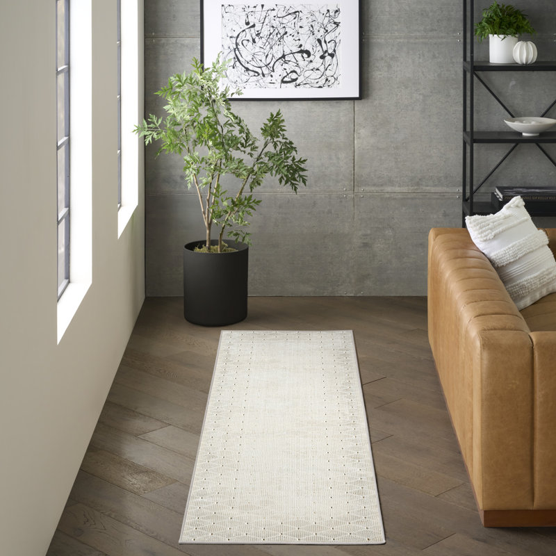 DKNY Grand Street Ivory Modern Indoor Rug, Runner 2'2" x 10'