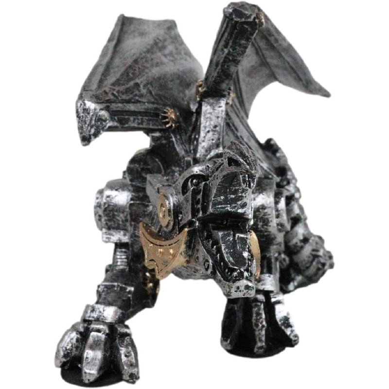 Figurine de dragon roux et robotique en forme d'aile