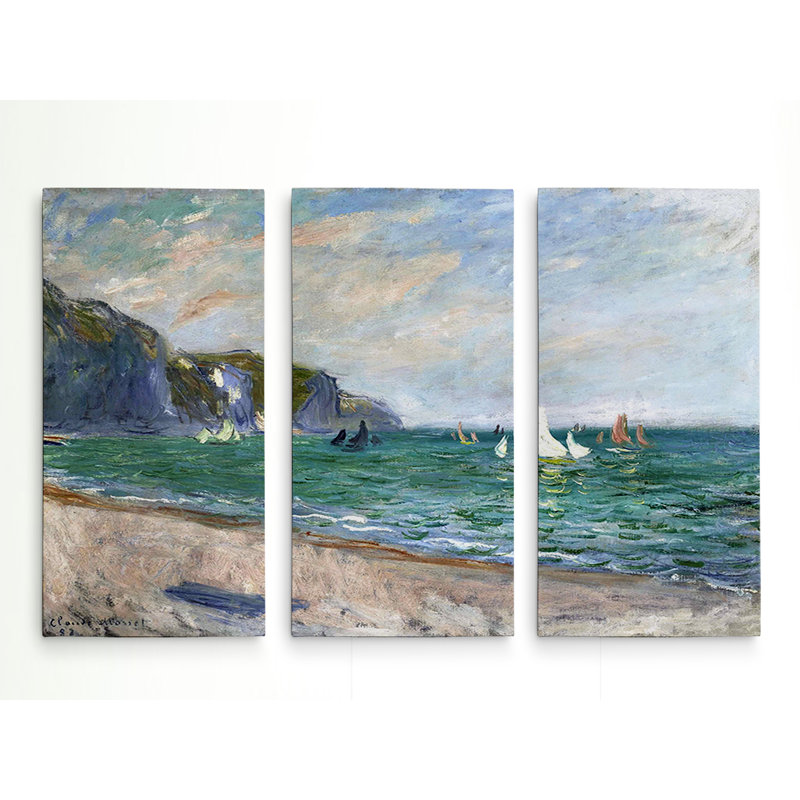 "voiliers près de la mer" par claude monet, reproduction d’image multi-pièces sur toile, H 40 po x l 60 po x P 1,5 po