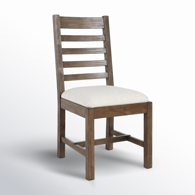 Ladder Back Side Chair in Gray/Beige