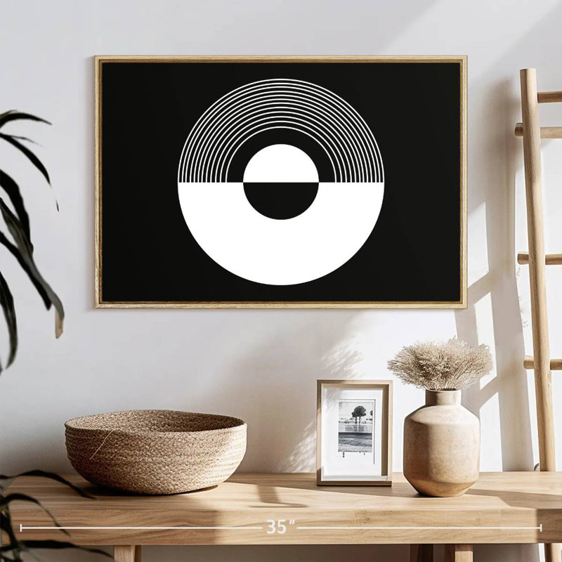 Vinyle Grieco, Cadre flottant en bois naturel, 25 po x 17 po