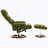 Ergonomic Recliner Chair With Ottoman, Modern 360° Swivel Lounge Chair With Footstool, Chenille Fabric, 5 Point Vibration Massage, Seat Heating & 140° Adjustable Backrest