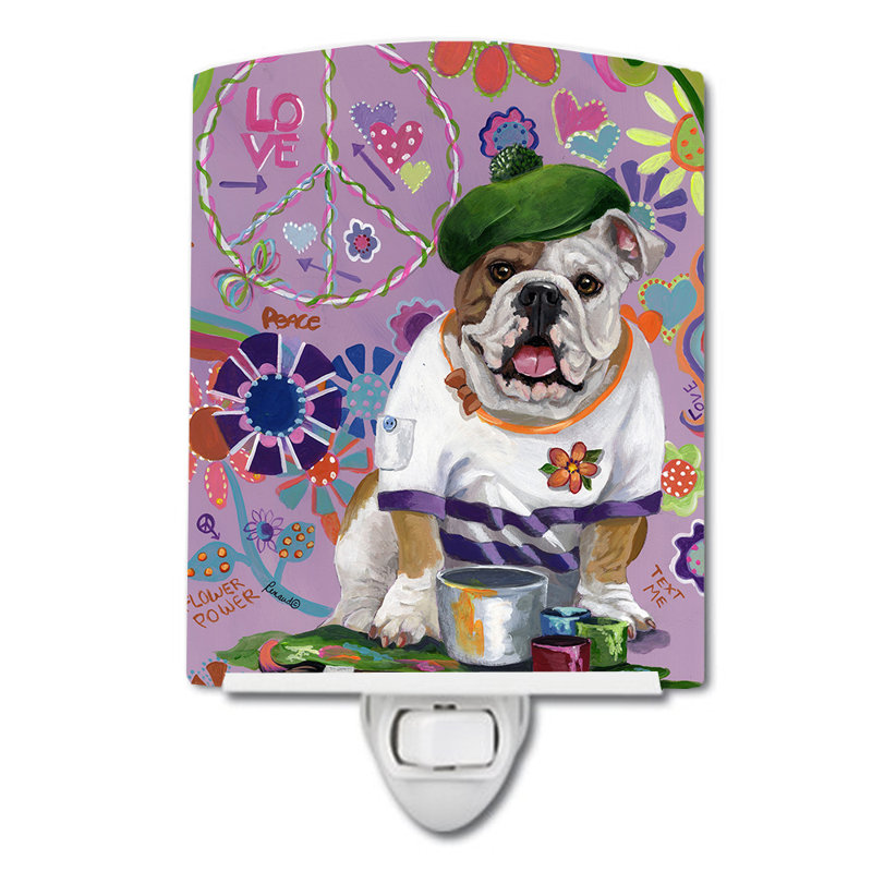 Veilleuse Westie, Bouledogue anglais Flower Power