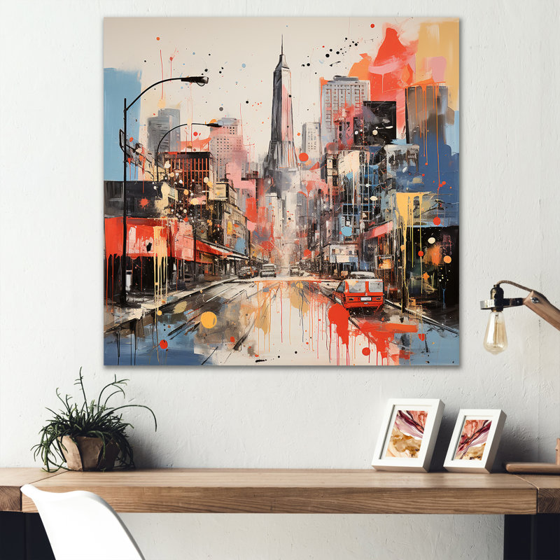 «Atlanta Cityscape Dream», art mural d'Atlanta, H 16 po x l 16 po x P 1 po, Toile tendue