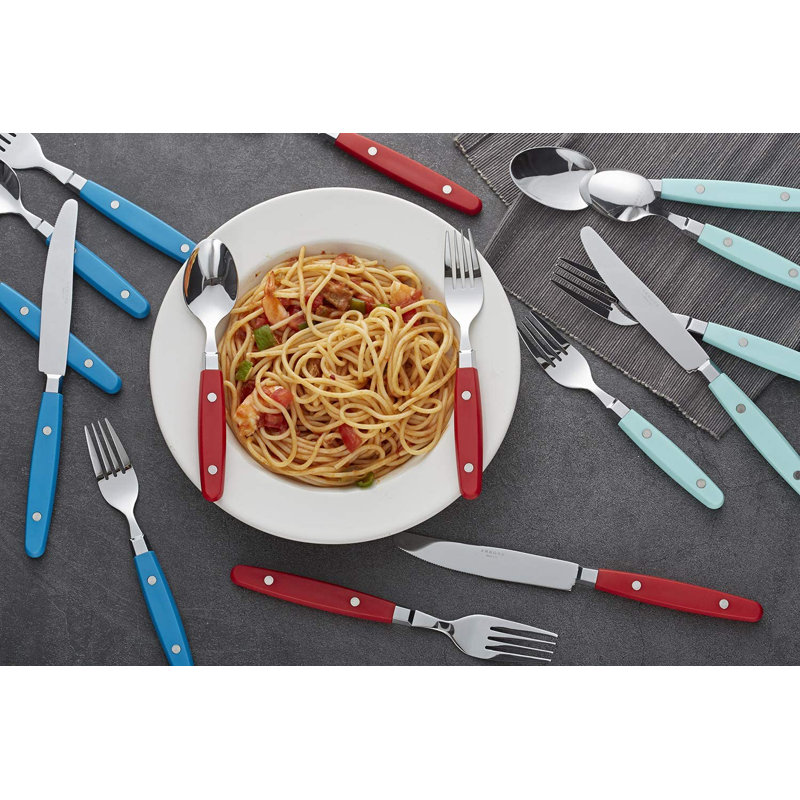 Ensemble de couverts 24 pièces, service pour 6, Rouge