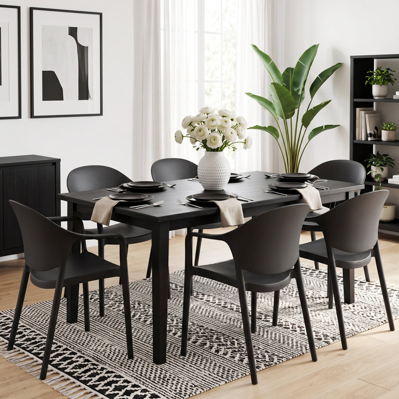Ensemble de 4 chaises de patio empilables avec dossier incurvé, fauteuil d'extérieur en plastique, aucun assemblage requis