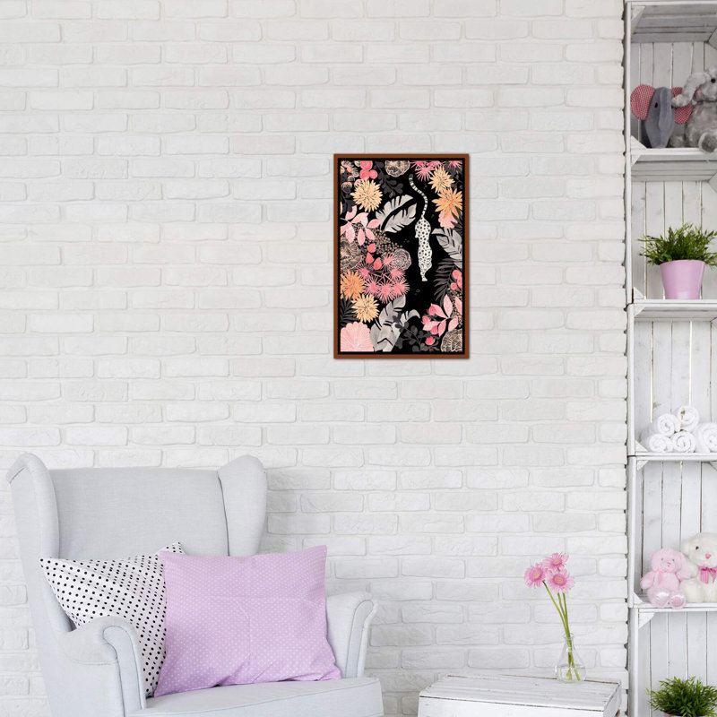 Art de pédoncule leopard, H 26 po x l 18 po x P 1,5 po, Toile avec cadre en bois classique