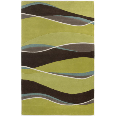 Tapis vert / bleu en laine fait à la main Patillo Cabo