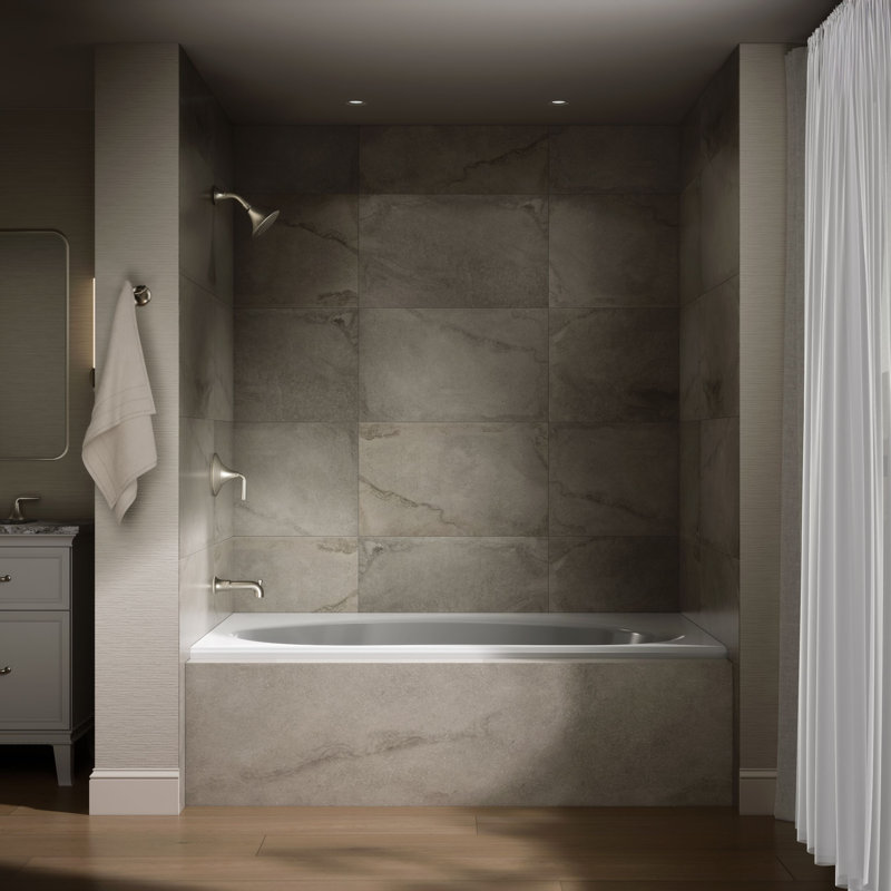 Baignoire de trempage encastrée 72 "x 42" Windward, Blanc, Gauche