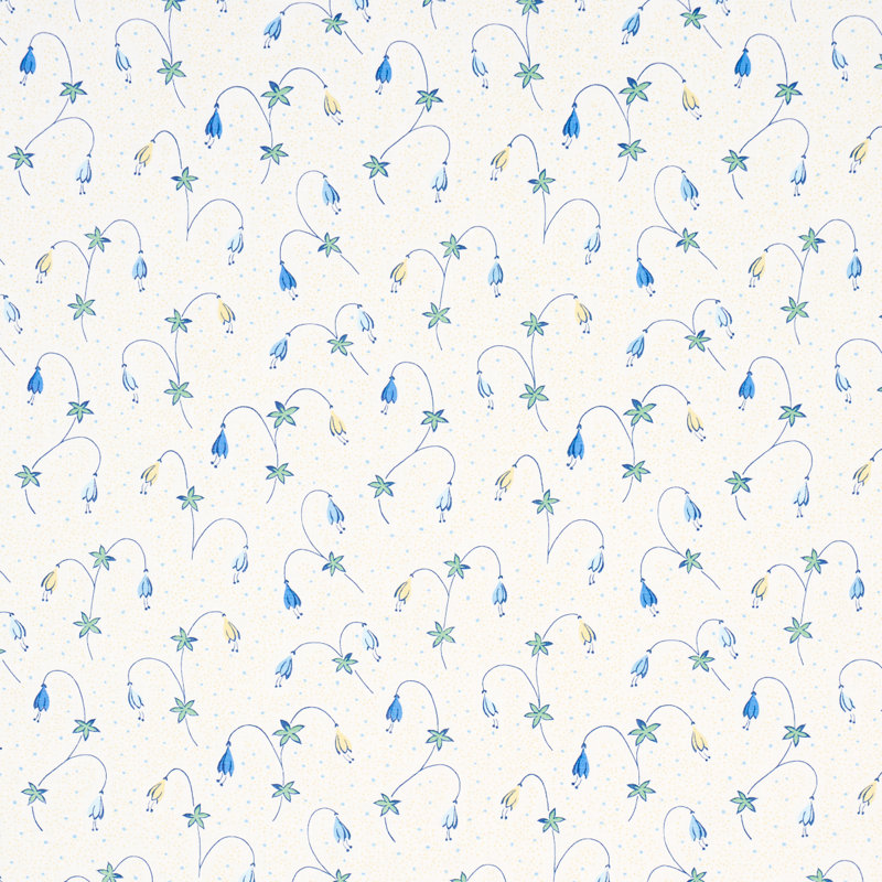 Tissu floral Lolly, Bleu