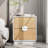 Modern Boho 2-Drawer Nightstand with Geometric Rattan Front & White Frame-2026942587-2041111970