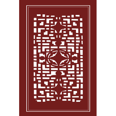 Shoji Screen In Cinnabar IV 1 Piece Wrapped Canvas Wall Art