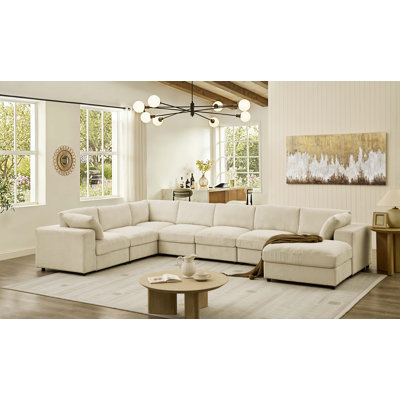 Aneea 167.5" Wide Reversible Modular Corner Sectional with Ottoman