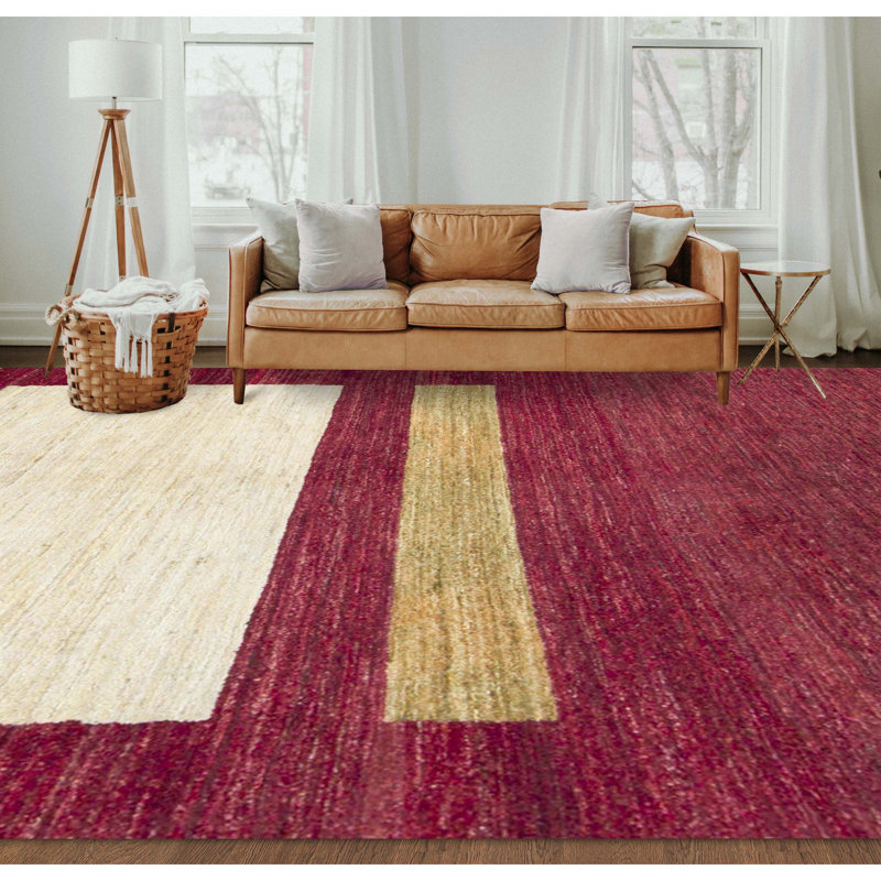 Hand-Knotted High-Quality Red Area Rug