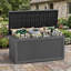 Coffre de rangement extérieur de 350 gallons (1 325 litres), très grand coffre de terrasse en résine résistant aux intempéries avec couvercle verrouillable, capacité de charge maximale de 454 kg (1 000 lb) pour coussins de patio, outils de jardin, accessoires de piscine et équipement de plein air-134100322