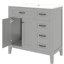 Meuble-lavabo 36 po, lavabo autoportant en bois massif et encastré gris, tiroirs décoratifs pour la maison-1413726557