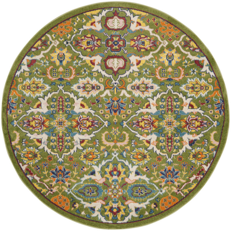Weylyn Floral Indoor Rug, Round 4'