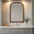 Black Walnut Color Solid Wood Frame Rounded Corner Decorative Mirror