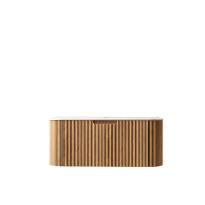 Wall - Mounted 36'' Cabinet With A Drawer, Roman Sintered Stone Surface, Natural Tone, Beige Shade, Plywood Good Water And Resistance, 3d Striped Texture On Grooved Handle For Easy Drawer Use One