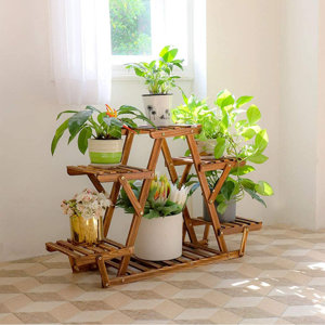 Xzavier Rectangular Multi-tiered Solid Wood Plant Stand