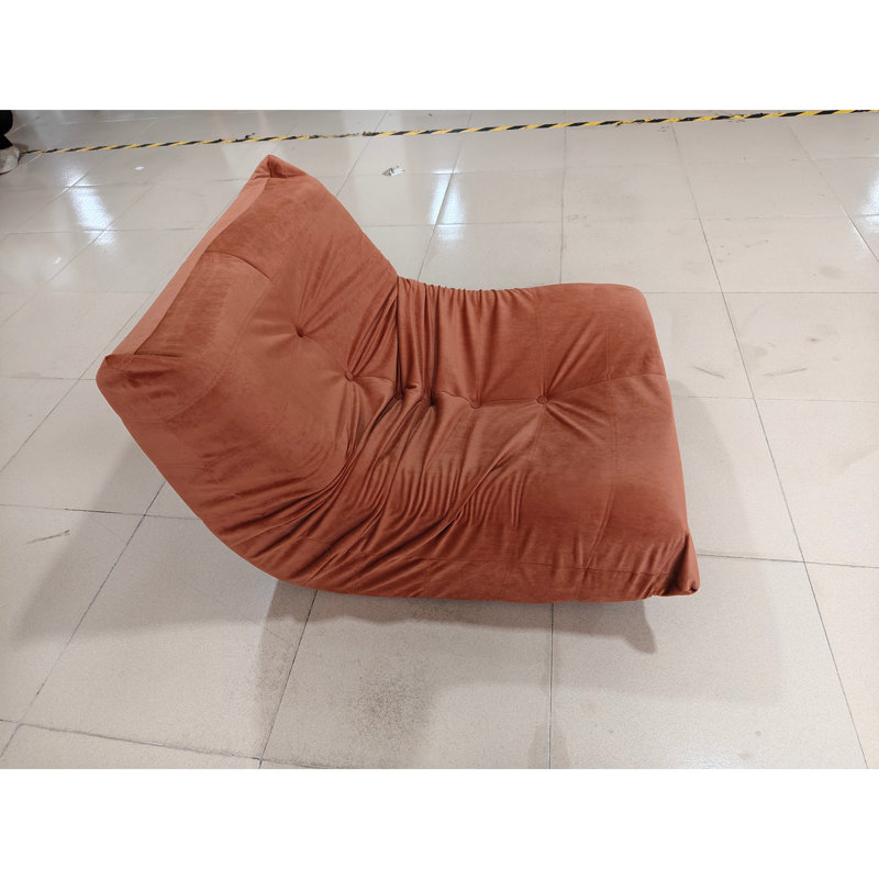 Fauteuil d'appoint luxueux avec coussins capitonnés, Orange