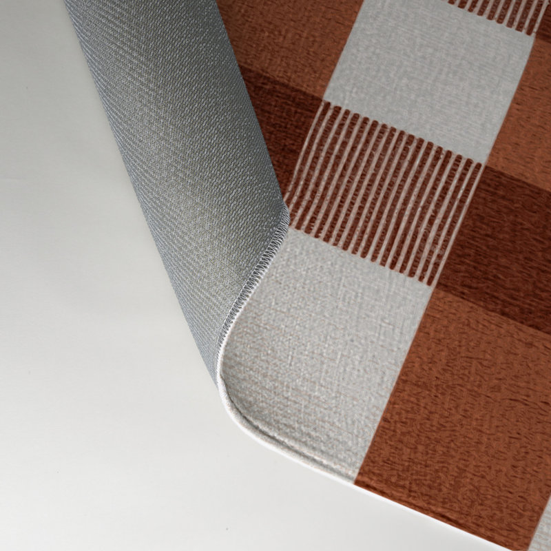 Tapis d'intérieur et d'extérieur à carreaux brun, Rectangle 9 pi x 12 pi