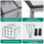 Serre en aluminium 8 x 14 pi avec panneaux en polycarbonate, base surélevée et système d'ancrage pour jardinage toute l'année-124683669