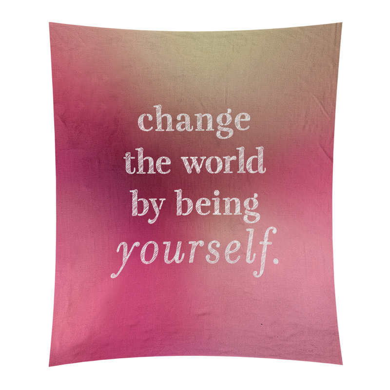 Tapisserie en polyester modifier le cours du monde, H 60 po x l 51 po, Lueur rose