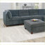 Repose-pieds de salon en chenille gris anthracite 37 po x 37 po | Structure en bois | Brun clair brun clair