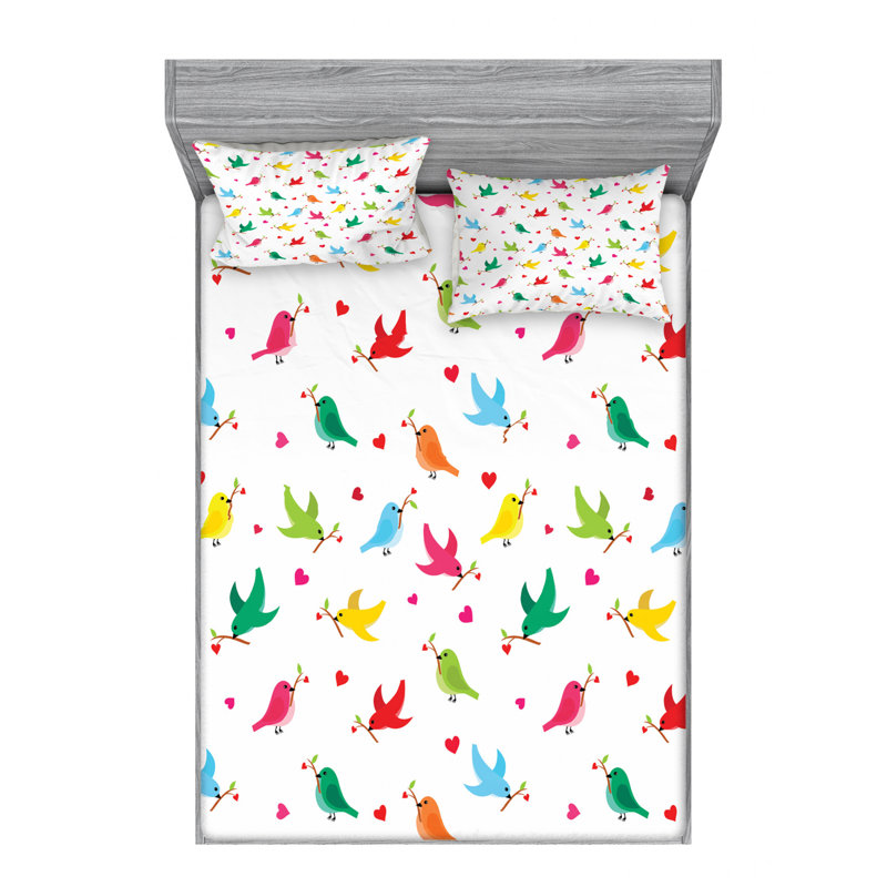 Microfiber Sheet Set, Twin XL Sheet Set with 1 Pillowcase, Heart
