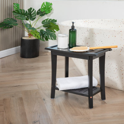 Banc de douche en bois massif de 19 po de largeur