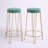Upholstered Velvet Counter Stool with Steel Frame