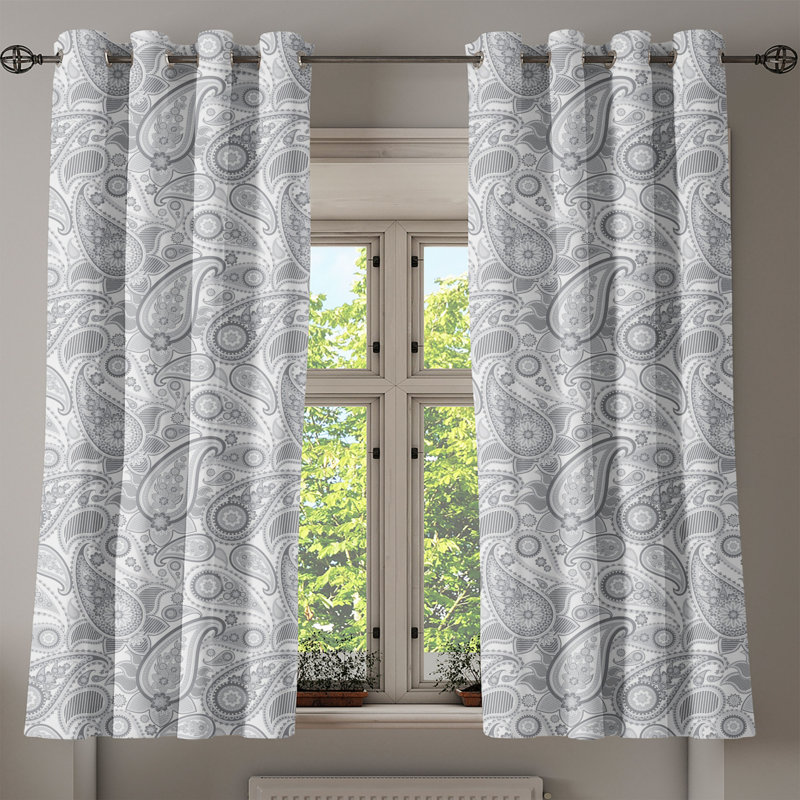 Sateen Semi Sheer Curtains / Drapes Pair, 50" W x 63" L