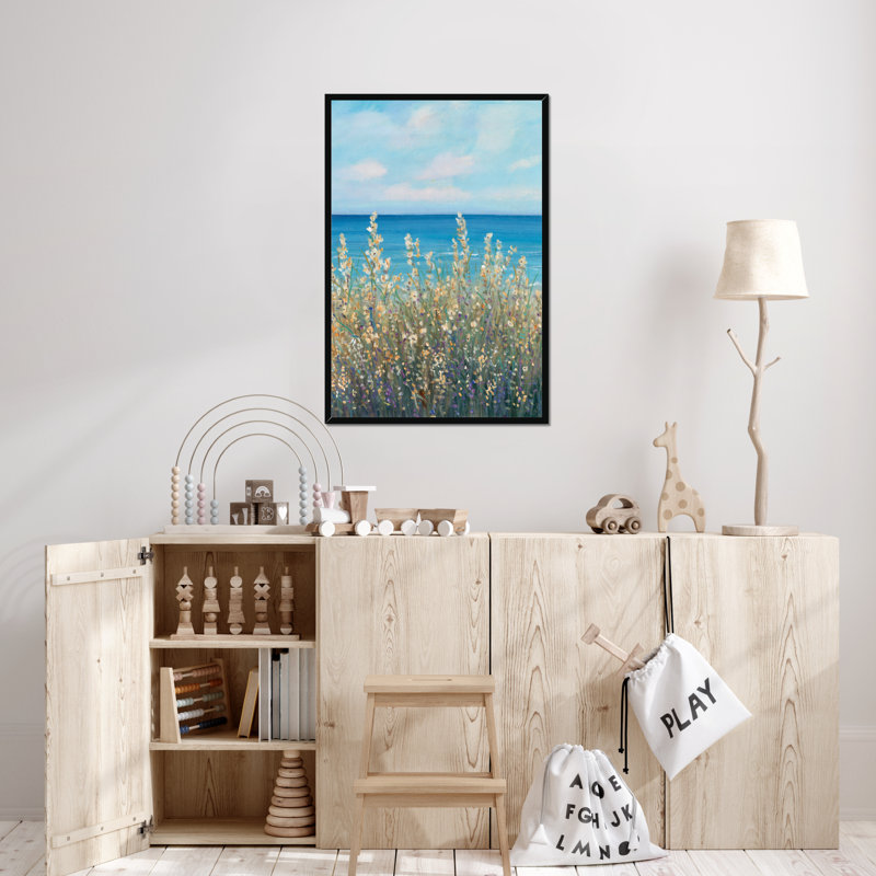 Flowers At The Coast I by Timothy O' Toole - Painting, 80cm H x 55cm W, Black Framed Paper Print