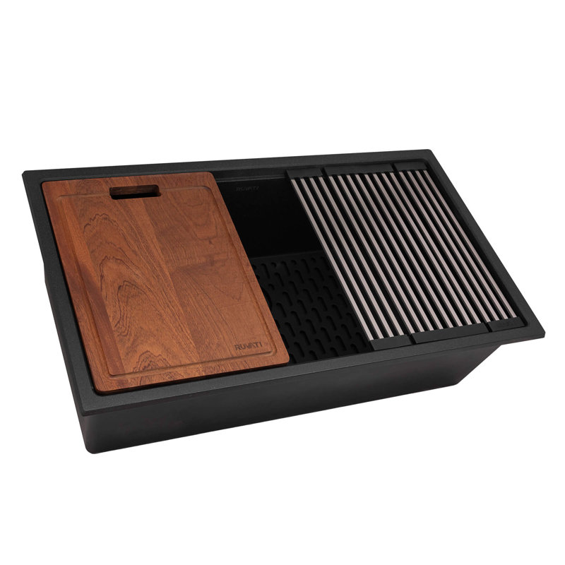 Évier de cuisine encastrable 33 po Ruvati, Noir anthracite