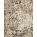 Kanesha Abstract Ocean/Beige Area Rug