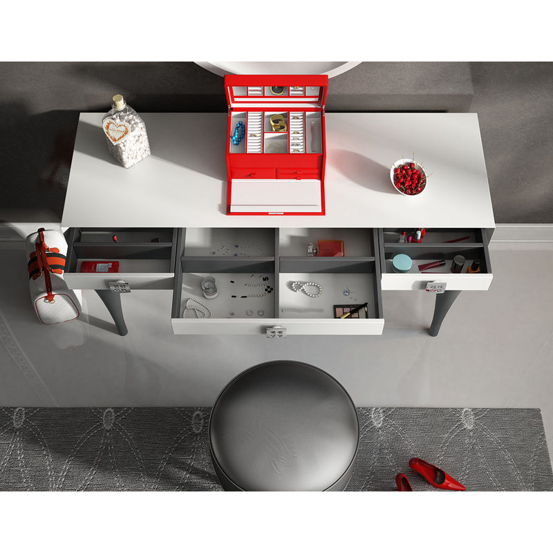 Kirkwood Vanity, White/Dark Gray Matte