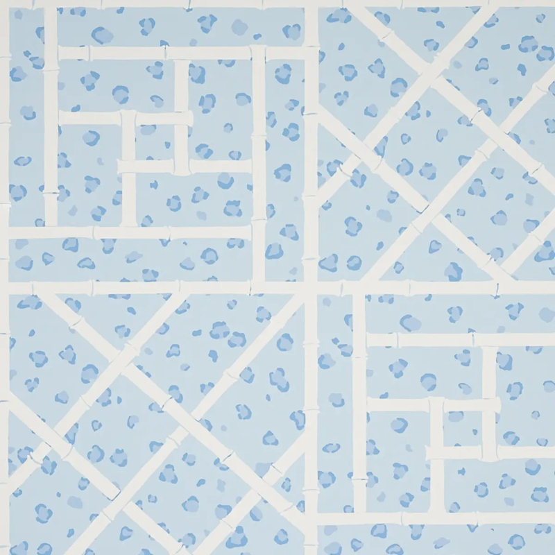 Papier peint Schumacher x Cristina Buckley, Bleu ciel