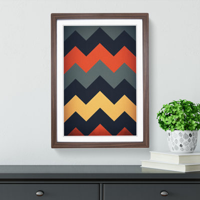 Chevrons Minimalism No.3 - Single Picture Frame Print on Wood