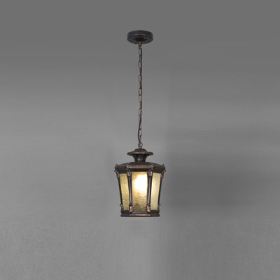 Haigh 1 - Light Brown Gold Lantern Pendant
