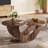 Coffee Table with Storage Shelf and Wooden Frame-934543898