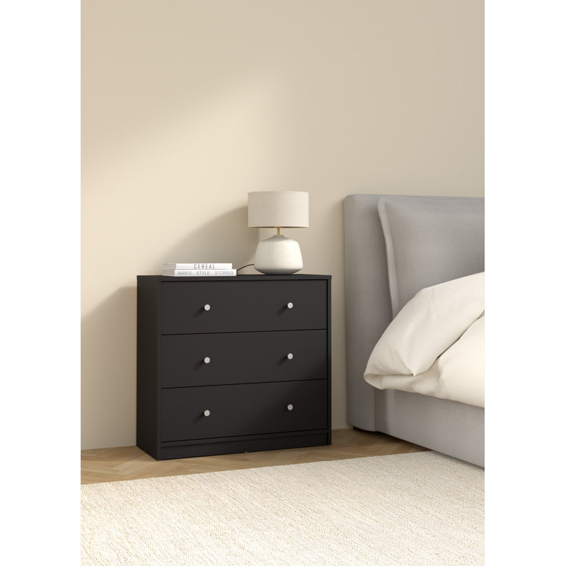 Clanton 28.50'' W 3 - Drawer Dresser, Black