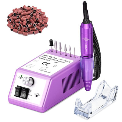 Perceuse à clous électrique pour pédicure manucure - Lime à ongles professionnelle 20000 tr / min avec 1 paquet de bandes de ponçage - Efile à faible bruit pour clous en acrylique - Utilisation à domicile