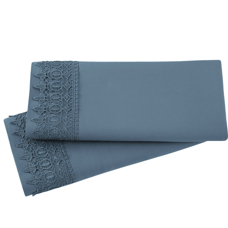 Deux taies d'oreiller en microfibre Eldon par Southshore Fine Linens, Grand, Bleu couronne