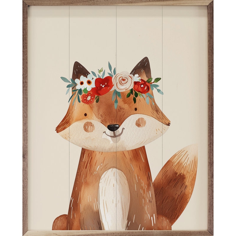 Boho Woodland Fox, H 40 po x l 32 po