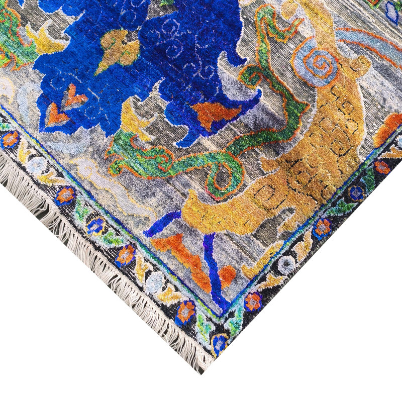 Nazmiyal Collection Transitional Bijar Silk and Wool Rug 11'(" x 15'4"