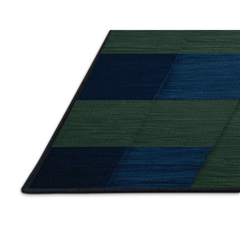Tapis vert à carreaux lavable à la machine, Rectangle 6 pi x 9 pi