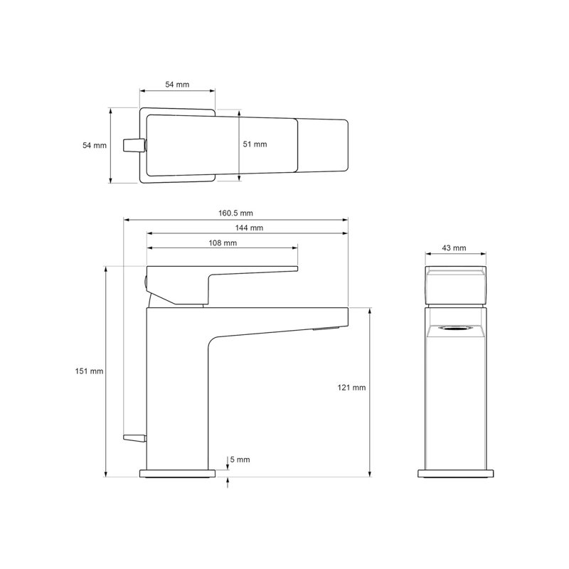 Single Lever Bidet Tap With Pop Up Waste,Chrome,Silver