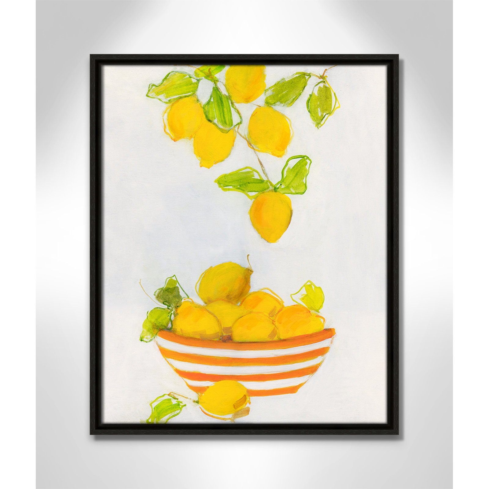 Darcy "Lemonlicious" Painting by Sally Swatland, 21.5" H x 17.5" W x 2" D, Espresso Framed Canvas