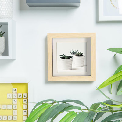Nicola Spring - 6" x 6" 3D Box Photo Frames - 4" x 4" Mount